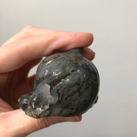 Moss Agate Pumpkin Monster Halloween Crystal - Picture 5 of 8